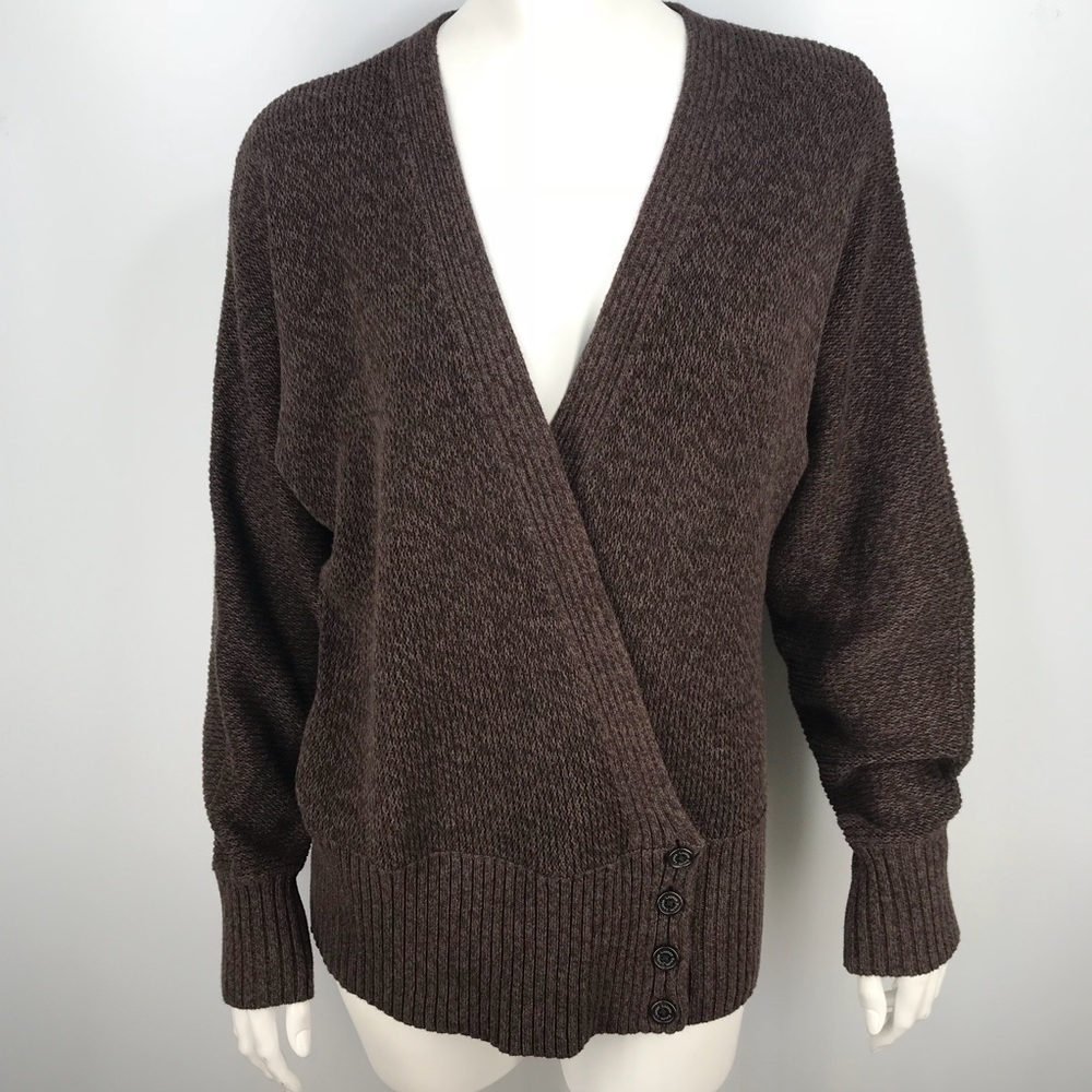 Lauren Ralph Lauren Brown Wrap Sweater Medium